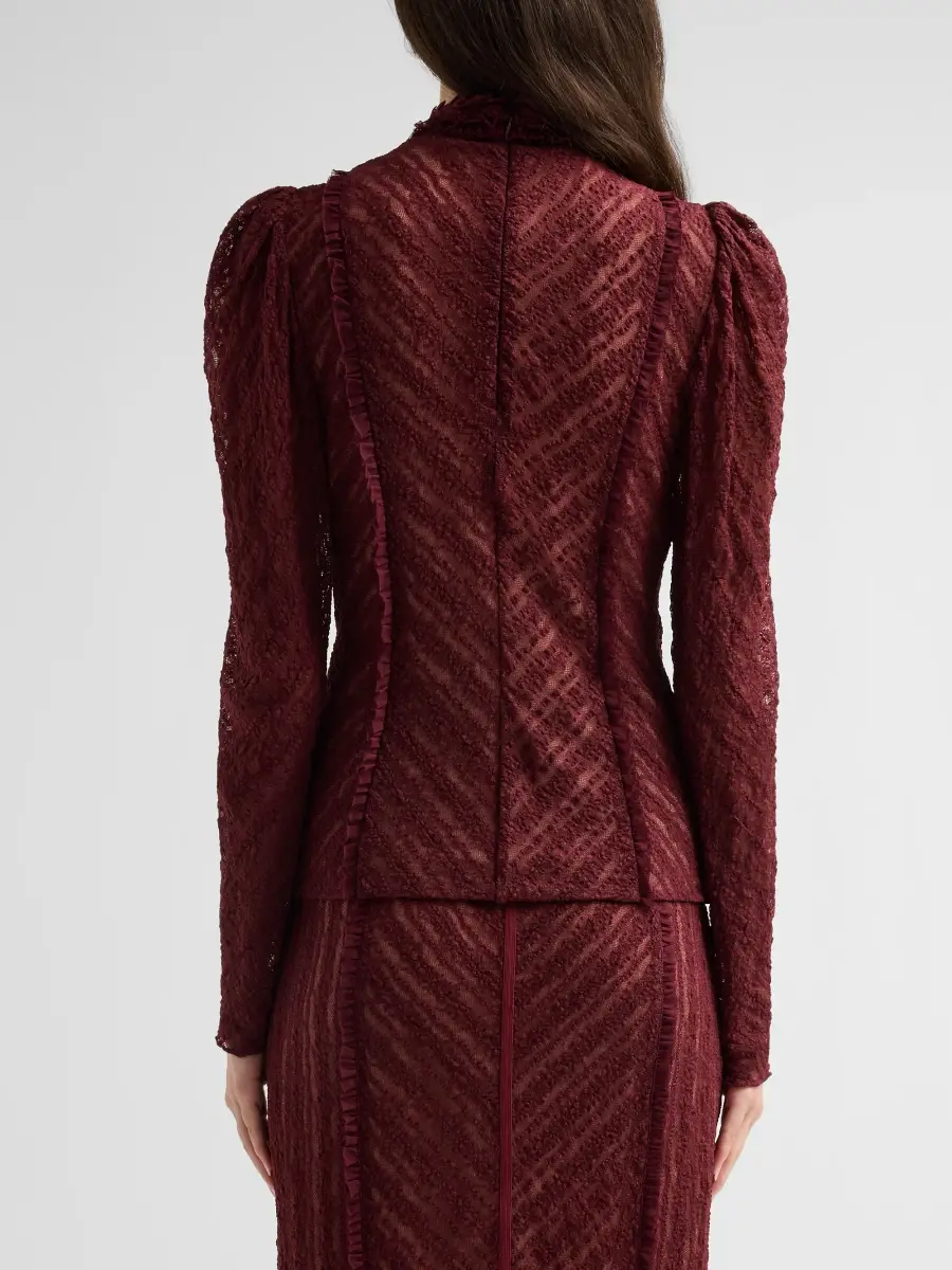 Cinq à Sept Women's Sabrina Ruffled Lace Top | Thumbnail 3