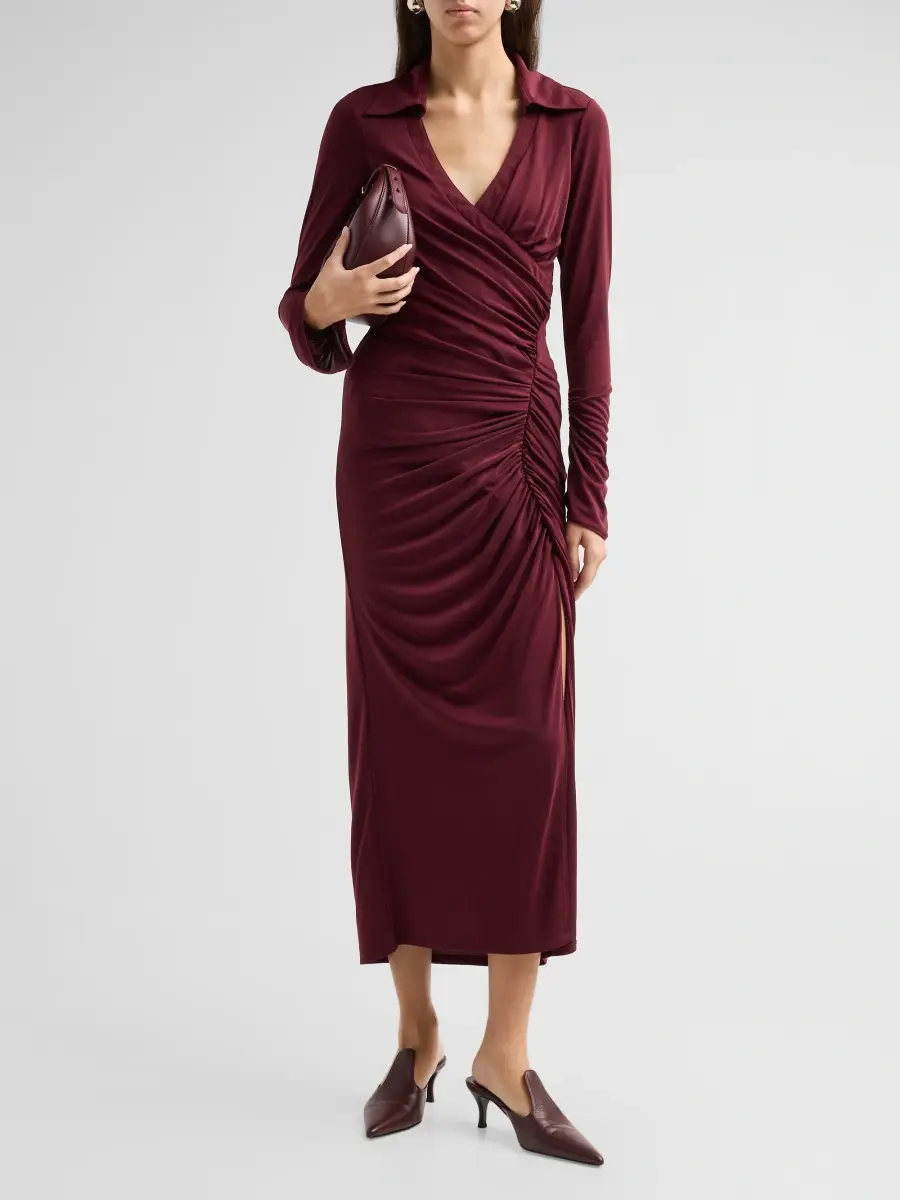 Cinq à Sept Women's Fabia Ruched Midi Dress | Thumbnail 2 Cinq à Sept Women's Fabia Ruched Midi Dress | Thumbnail 2