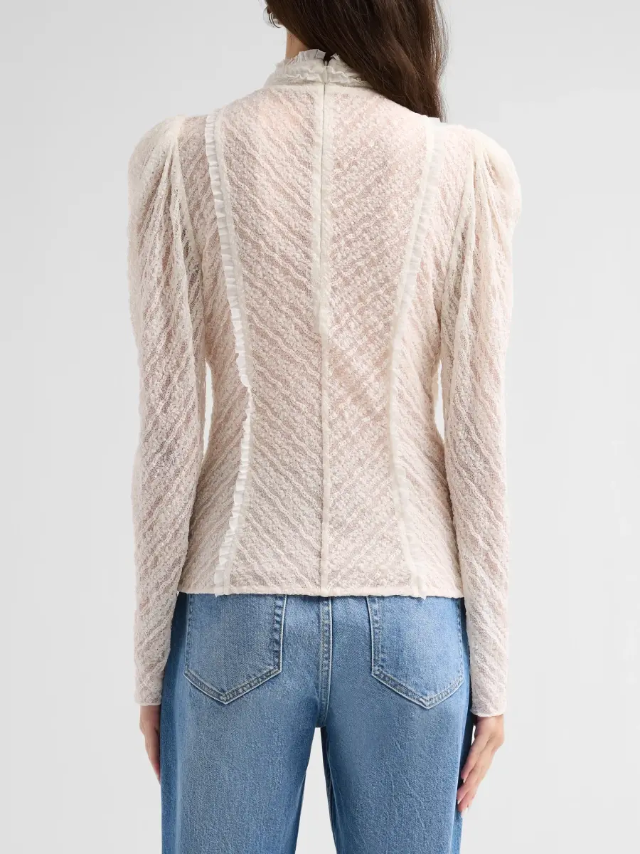 Cinq à Sept Women's Sabrina Ruffled Lace Top | Thumbnail 3