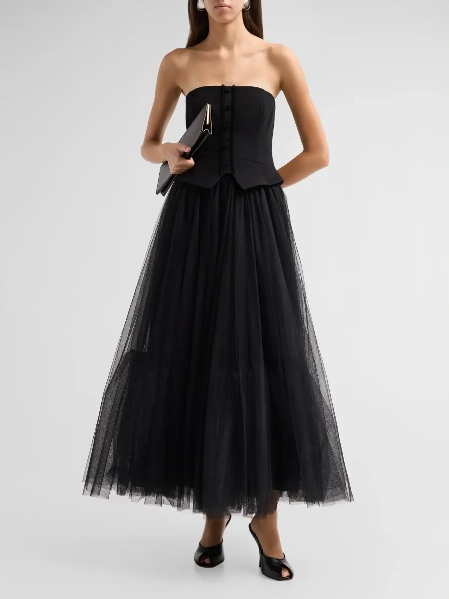 Cinq à Sept Women's Lunelle Tulle Midi Dress | Thumbnail 2 Cinq à Sept Women's Lunelle Tulle Midi Dress | Thumbnail 2