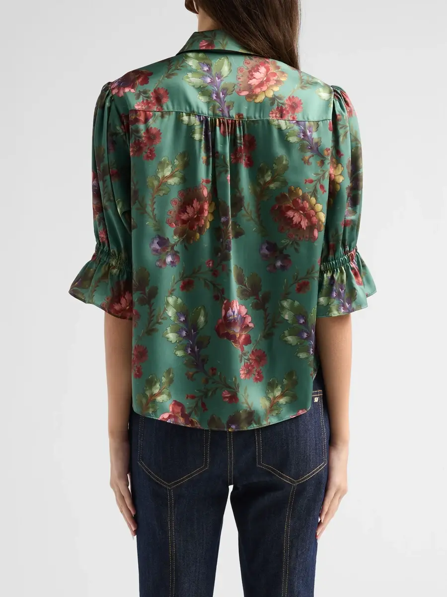 Cinq à Sept Women's Fiona Floral Satin Top | Thumbnail 3 Cinq à Sept Women's Fiona Floral Satin Top | Thumbnail 3