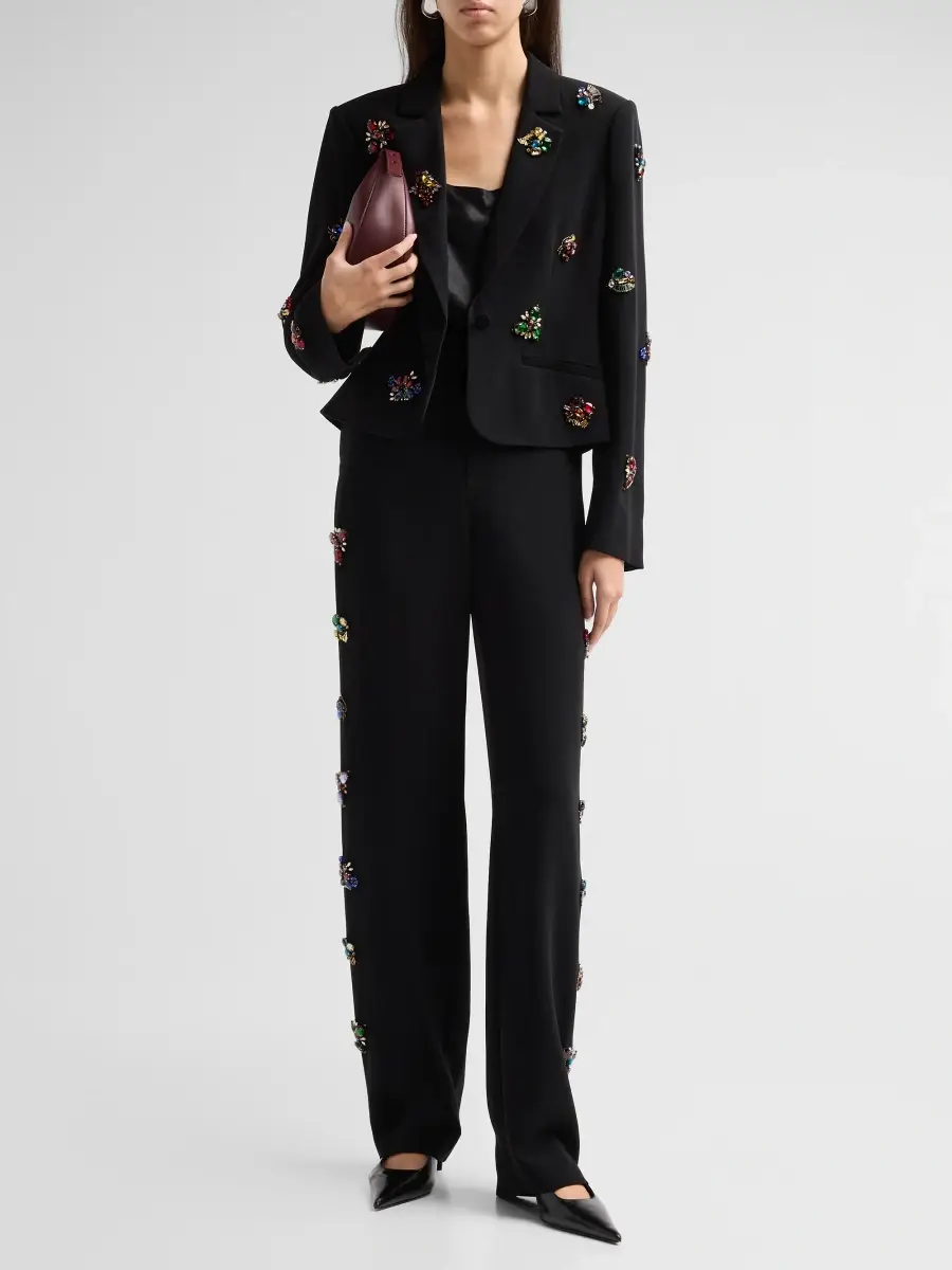 Cinq à Sept Women's Le Petit Karlie Embellished One-Button Blazer | Thumbnail 2 Cinq à Sept Women's Le Petit Karlie Embellished One-Button Blazer | Thumbnail 2