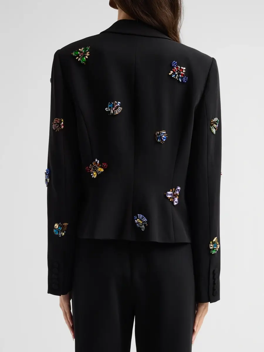 Cinq à Sept Women's Le Petit Karlie Embellished One-Button Blazer | Thumbnail 3 Cinq à Sept Women's Le Petit Karlie Embellished One-Button Blazer | Thumbnail 3