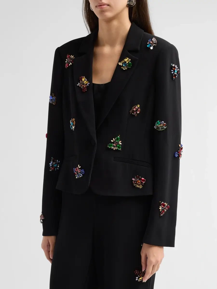 Cinq à Sept Women's Le Petit Karlie Embellished One-Button Blazer | Thumbnail 4 Cinq à Sept Women's Le Petit Karlie Embellished One-Button Blazer | Thumbnail 4