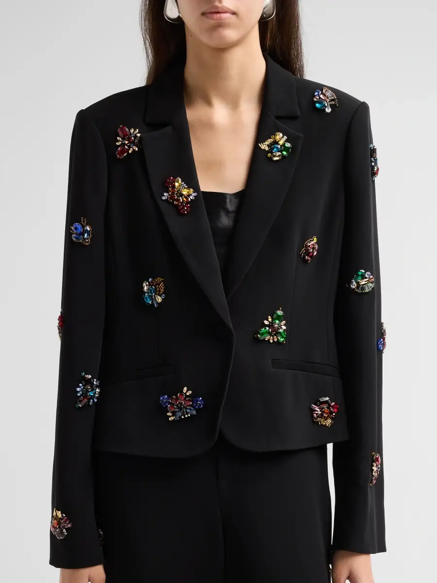 Cinq à Sept Women's Le Petit Karlie Embellished One-Button Blazer | Thumbnail 5 Cinq à Sept Women's Le Petit Karlie Embellished One-Button Blazer | Thumbnail 5