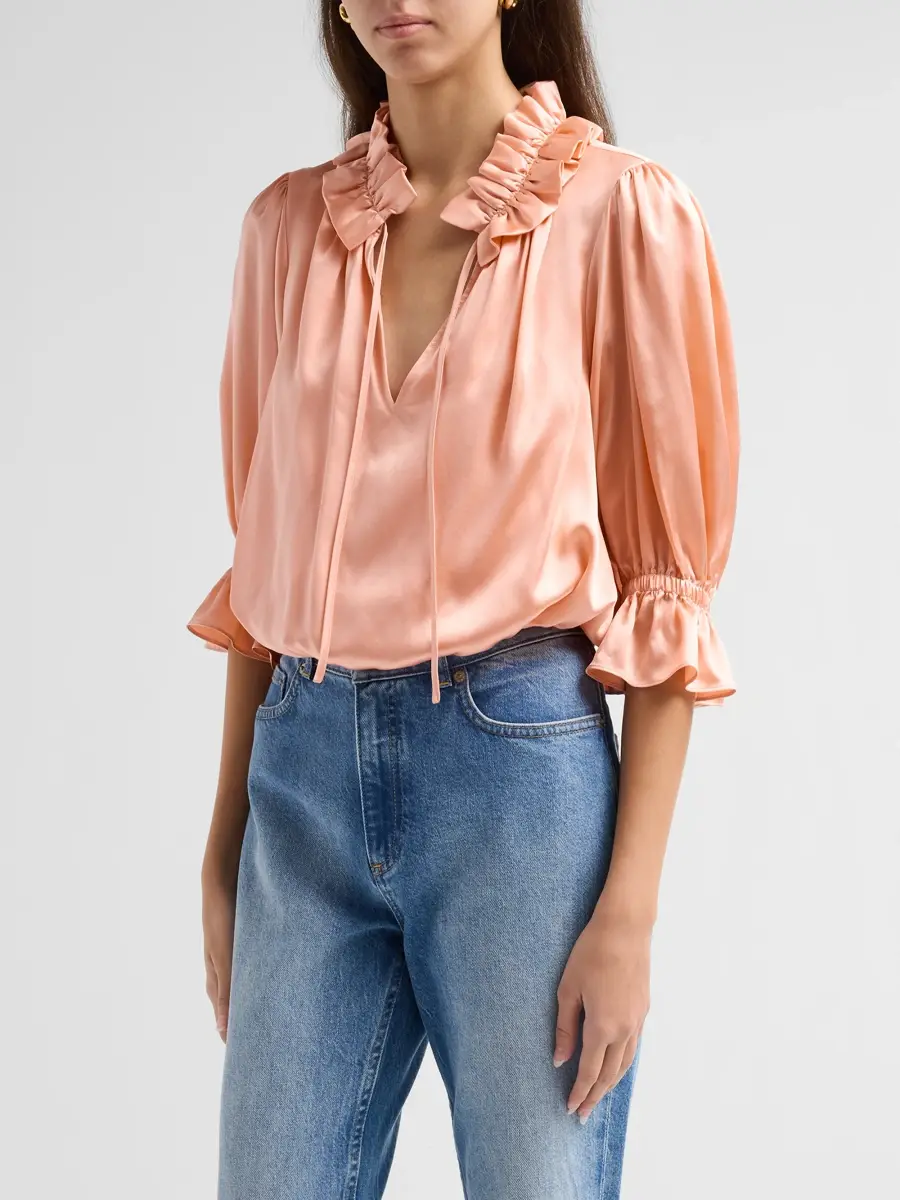 Cinq à Sept Women's Luciana Ruffled Silk Blouse | Thumbnail 4 Cinq à Sept Women's Luciana Ruffled Silk Blouse | Thumbnail 4