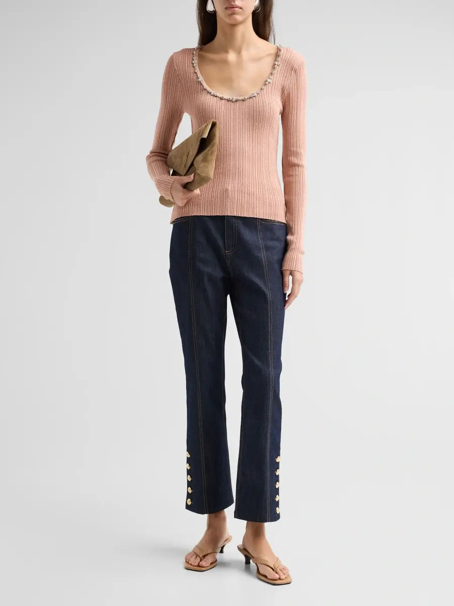 Cinq à Sept Women's Aminta Scoopneck Rib-Knit Top | Thumbnail 2 Cinq à Sept Women's Aminta Scoopneck Rib-Knit Top | Thumbnail 2