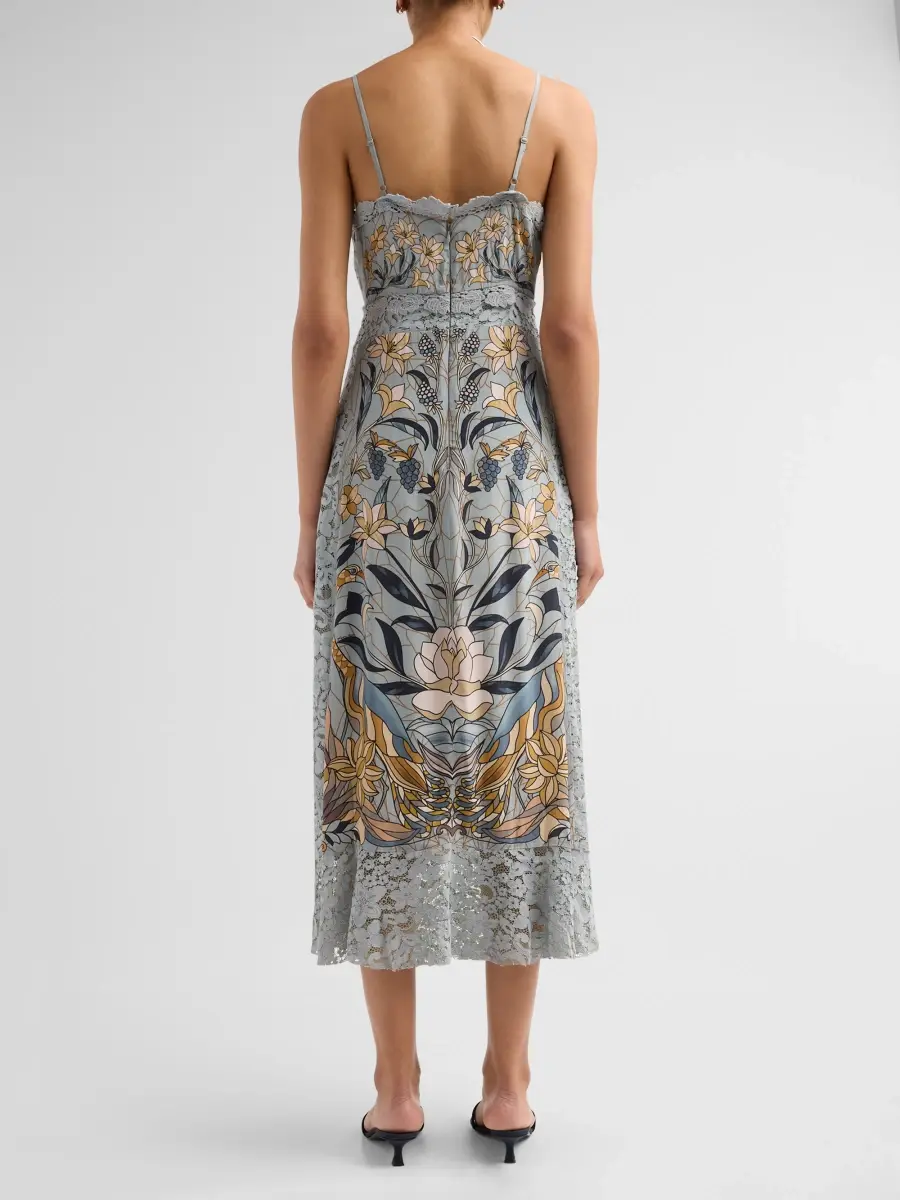 Farm Rio Women's Stained Glass Midi Slipdress | Thumbnail 3