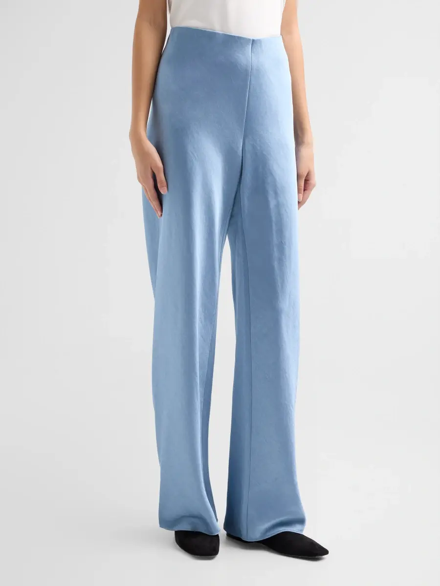 Vince Women's Colette High-Rise Fluid Satin Bias Pants | Thumbnail 4