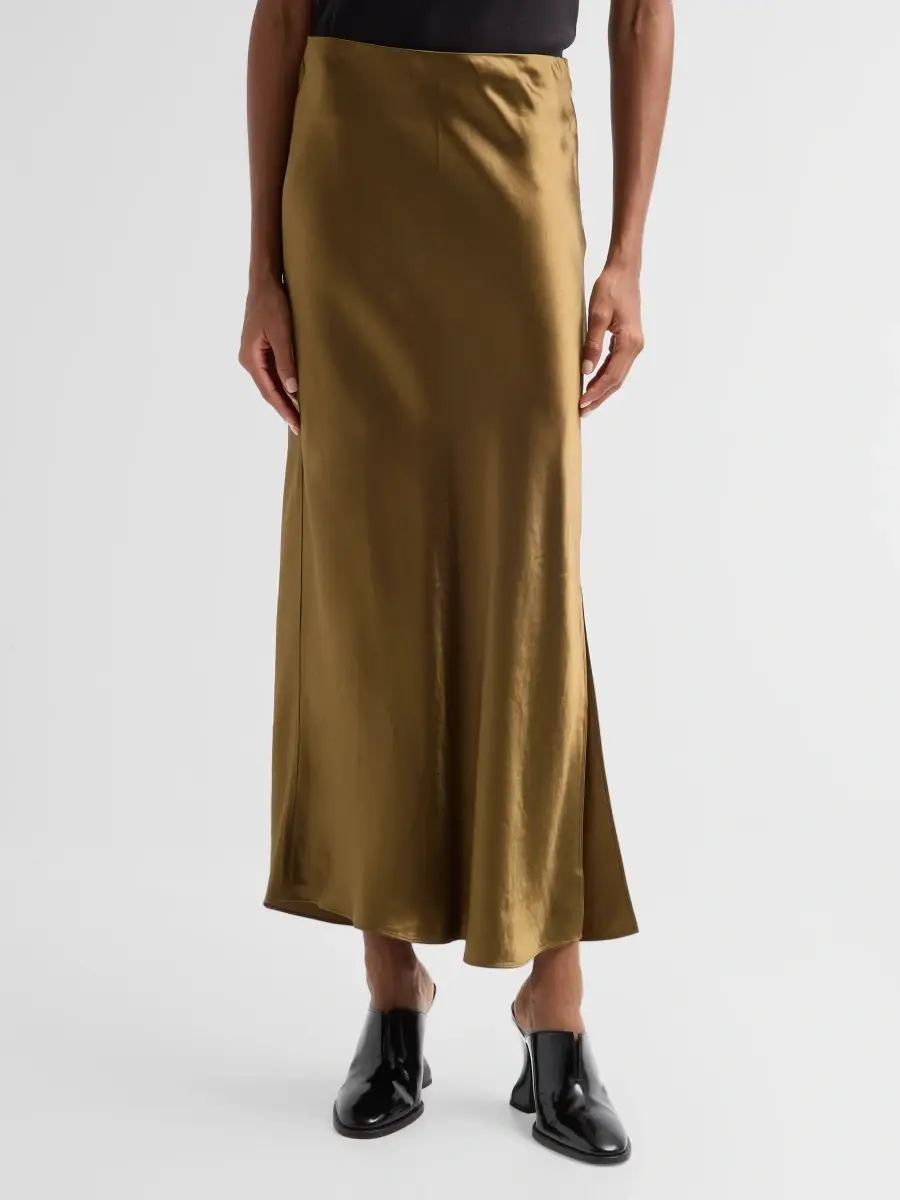 Vince Women's Split Satin Midi-Skirt | Thumbnail 4 Vince Women's Split Satin Midi-Skirt | Thumbnail 4