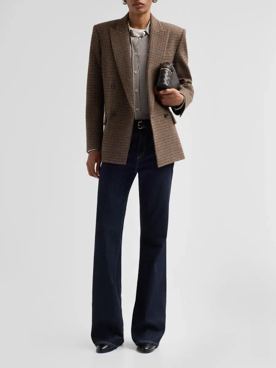 Nili Lotan Women's Leston Micro Check Wool Blazer | Thumbnail 2 Nili Lotan Women's Leston Micro Check Wool Blazer | Thumbnail 2