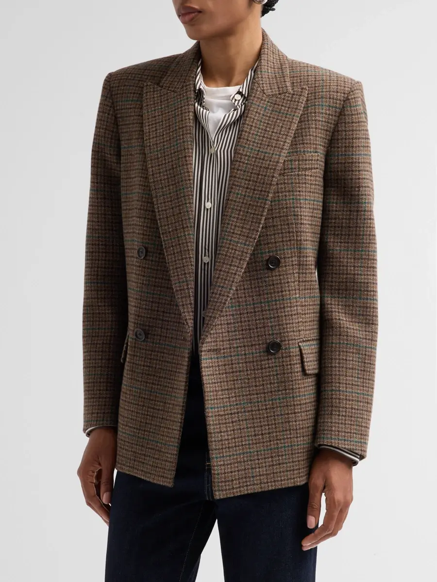 Nili Lotan Women's Leston Micro Check Wool Blazer | Thumbnail 4 Nili Lotan Women's Leston Micro Check Wool Blazer | Thumbnail 4