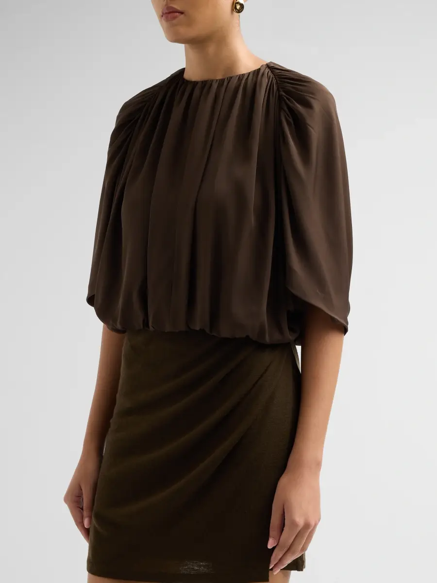 Vince Women's Gathered Cape Bubble Blouse | Thumbnail 4