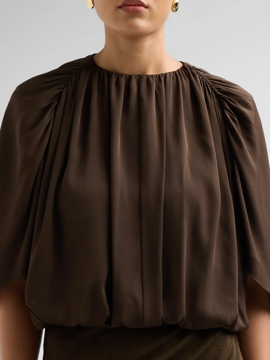 Vince Women's Gathered Cape Bubble Blouse | Thumbnail 5