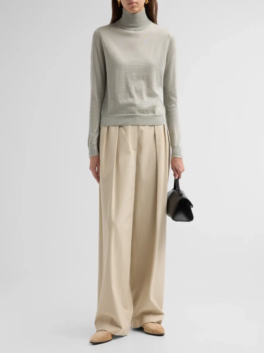 Vince Women's Turtleneck Cashmere-Silk Sweater | Thumbnail 2