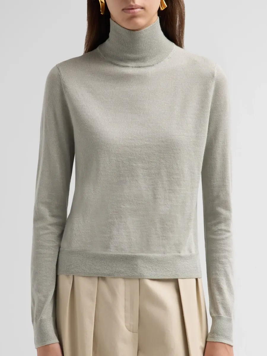 Vince Women's Turtleneck Cashmere-Silk Sweater | Thumbnail 5