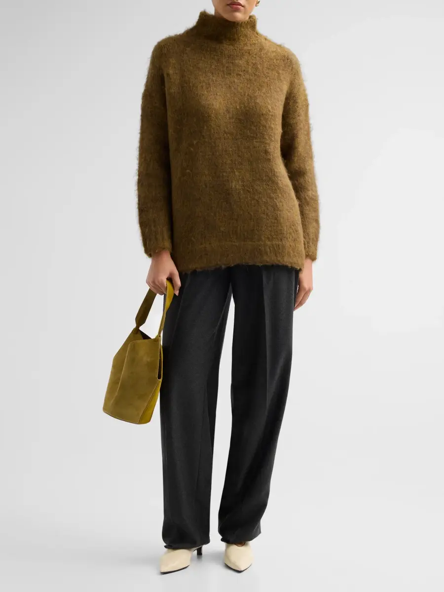 Vince Women's Mock Turtleneck Brushed Wool-Blend Oversized Sweater | Thumbnail 2 Vince Women's Mock Turtleneck Brushed Wool-Blend Oversized Sweater | Thumbnail 2