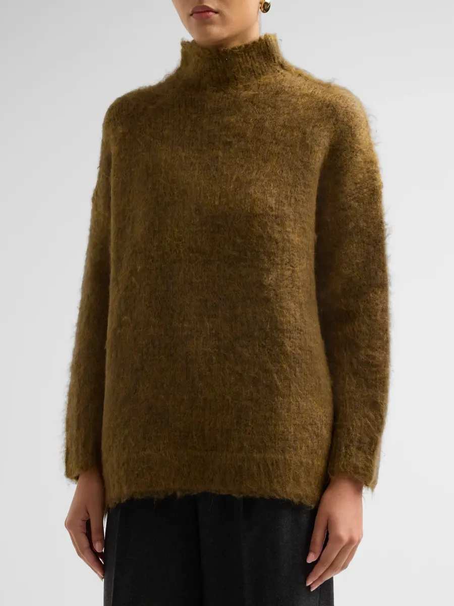 Vince Women's Mock Turtleneck Brushed Wool-Blend Oversized Sweater | Thumbnail 4 Vince Women's Mock Turtleneck Brushed Wool-Blend Oversized Sweater | Thumbnail 4