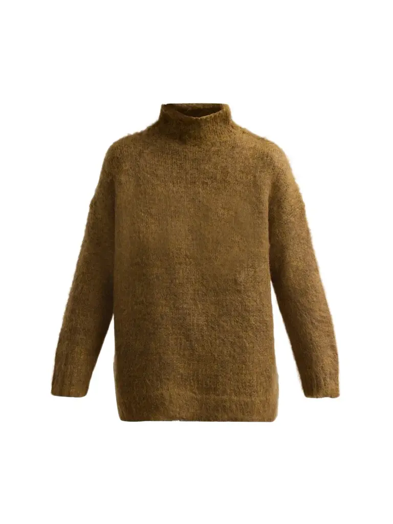 Women's Mock Turtleneck Brushed Wool-Blend Oversized Sweater Women's Mock Turtleneck Brushed Wool-Blend Oversized Sweater