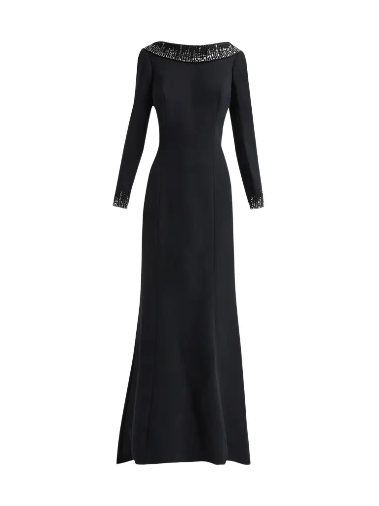 Teri Jon by Rickie Freeman Women's Beaded Crepe Gown