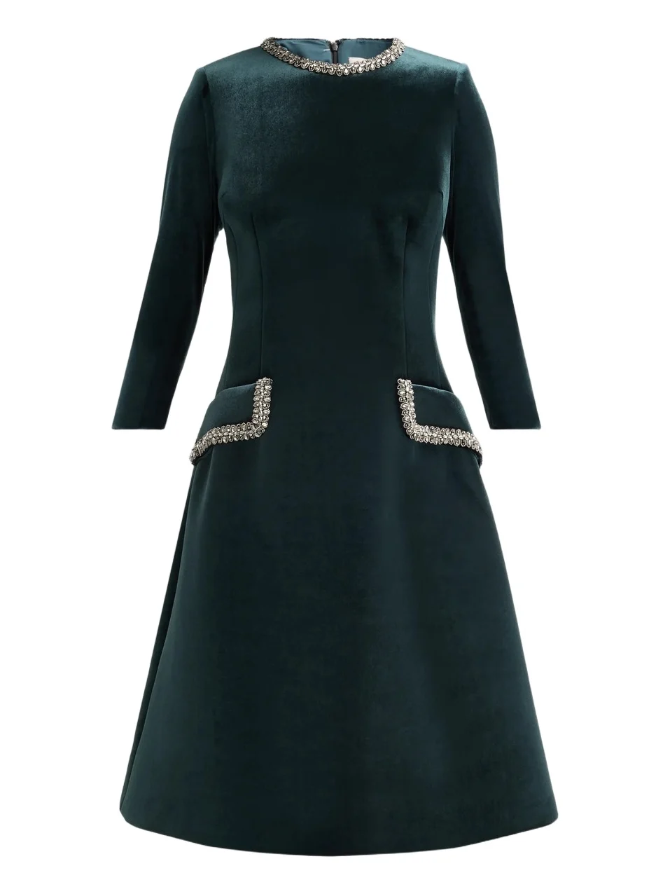 Women's Embellished Velvet Cocktail Midi Dress Women's Embellished Velvet Cocktail Midi Dress