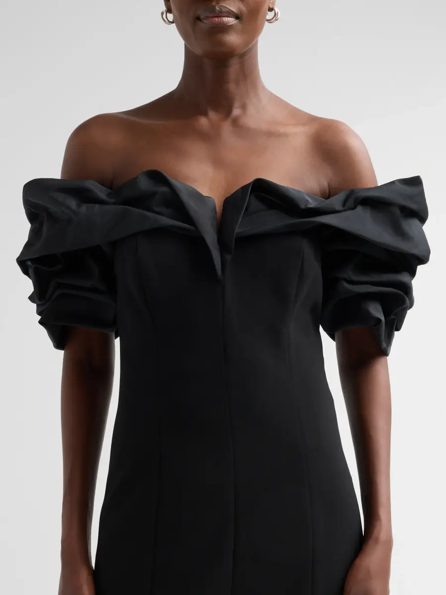 Teri Jon by Rickie Freeman Women's Crepe Off-The-Shoulder Gown | Thumbnail 5