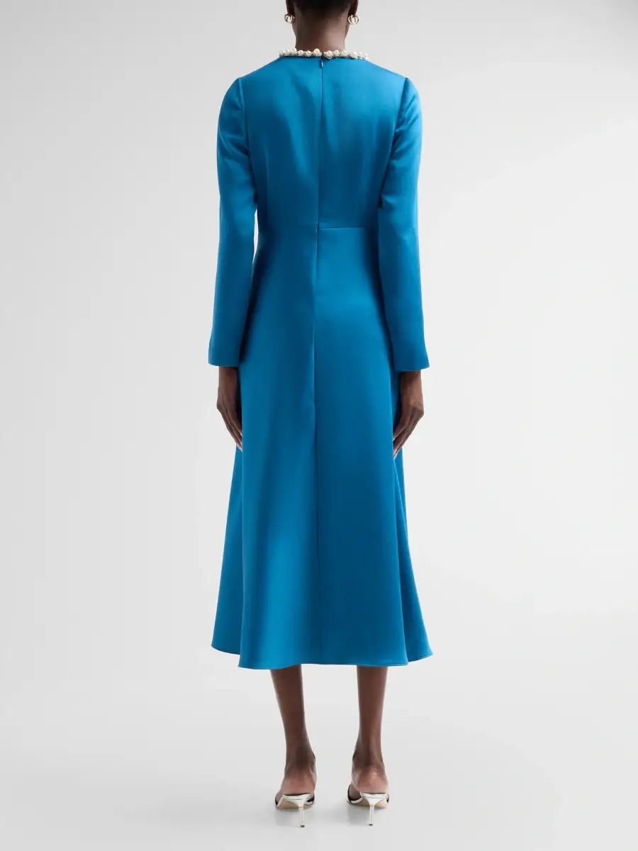 Teri Jon by Rickie Freeman Women's Crepe Cocktail Midi Dress | Thumbnail 3 Teri Jon by Rickie Freeman Women's Crepe Cocktail Midi Dress | Thumbnail 3