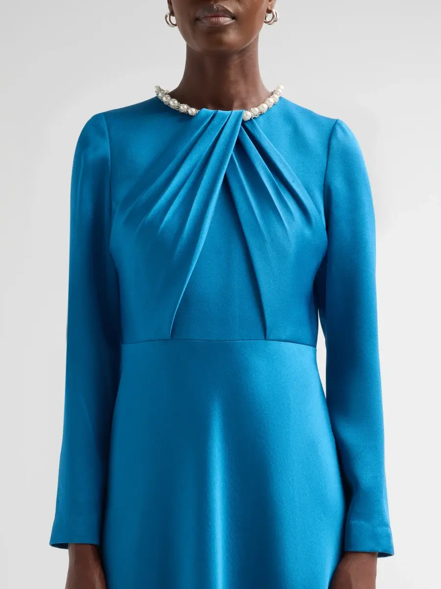 Teri Jon by Rickie Freeman Women's Crepe Cocktail Midi Dress | Thumbnail 5 Teri Jon by Rickie Freeman Women's Crepe Cocktail Midi Dress | Thumbnail 5
