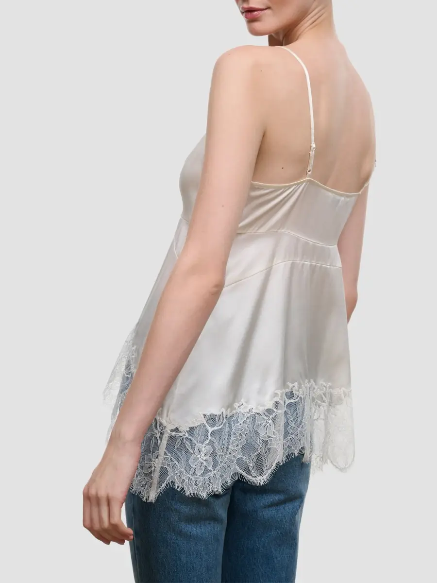 Staud Women's Lina Lace-Trimmed Silk Cami | Thumbnail 3 Staud Women's Lina Lace-Trimmed Silk Cami | Thumbnail 3