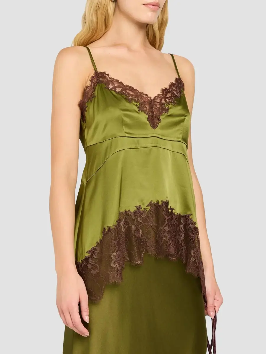 Staud Women's Lina Lace-Trimmed Silk Cami | Thumbnail 5 Staud Women's Lina Lace-Trimmed Silk Cami | Thumbnail 5