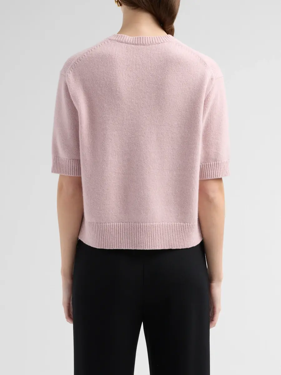 Theory Women's Cashmere Knit Crop T-Shirt | Thumbnail 3 Theory Women's Cashmere Knit Crop T-Shirt | Thumbnail 3