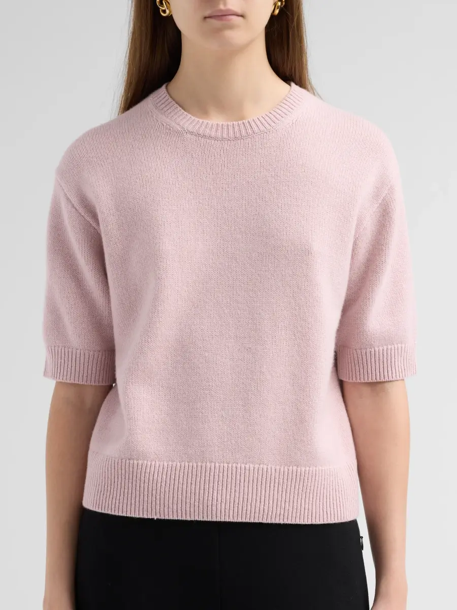 Theory Women's Cashmere Knit Crop T-Shirt | Thumbnail 5 Theory Women's Cashmere Knit Crop T-Shirt | Thumbnail 5