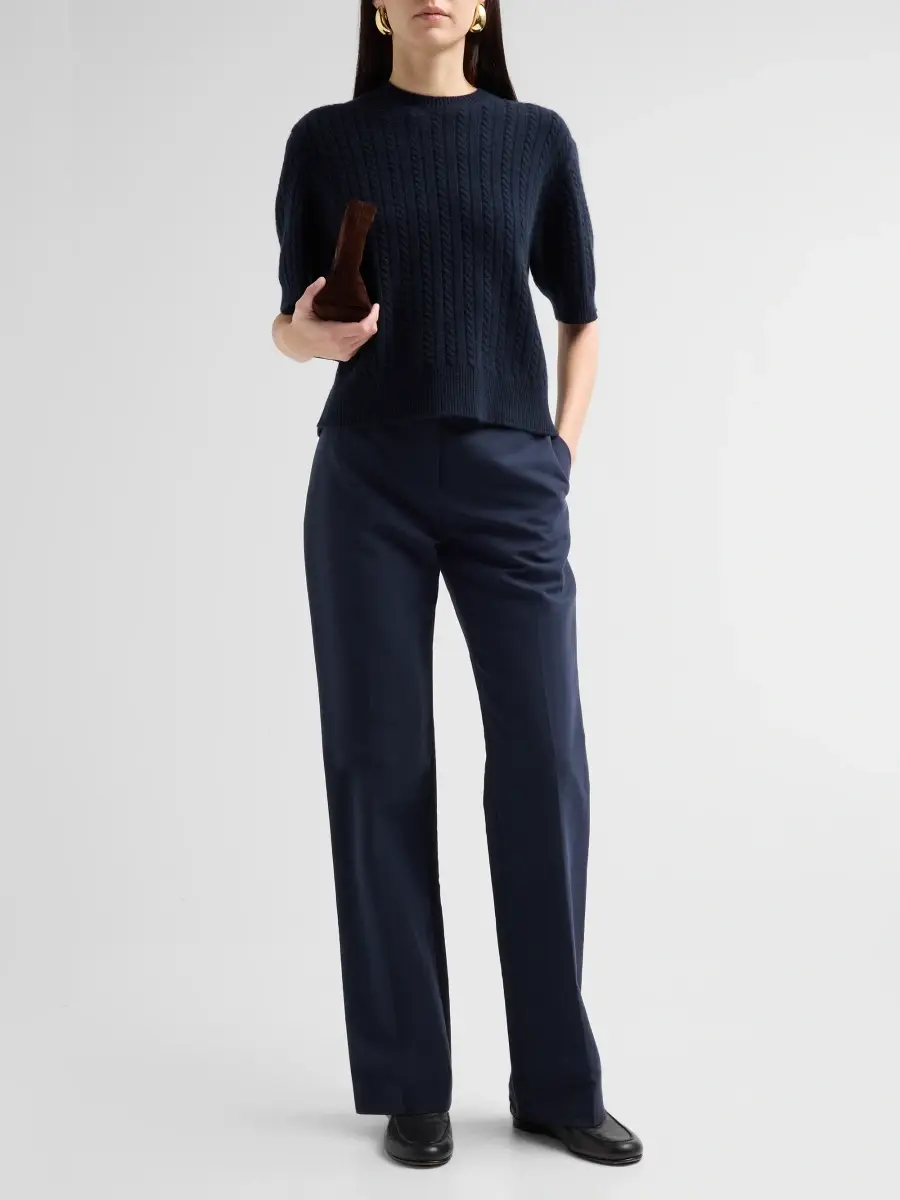 Theory Women's Cable-Knit Cashmere Crop Sweater | Thumbnail 2 Theory Women's Cable-Knit Cashmere Crop Sweater | Thumbnail 2