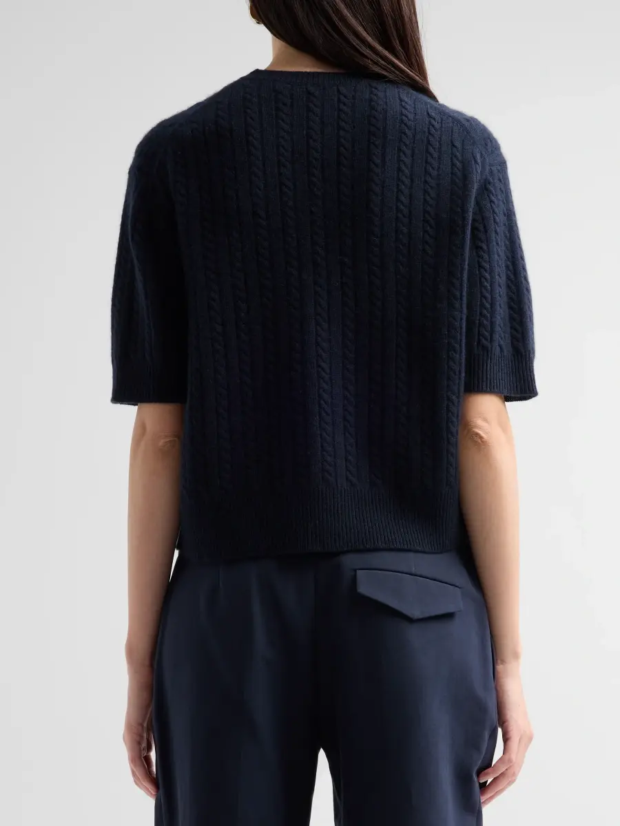 Theory Women's Cable-Knit Cashmere Crop Sweater | Thumbnail 3 Theory Women's Cable-Knit Cashmere Crop Sweater | Thumbnail 3