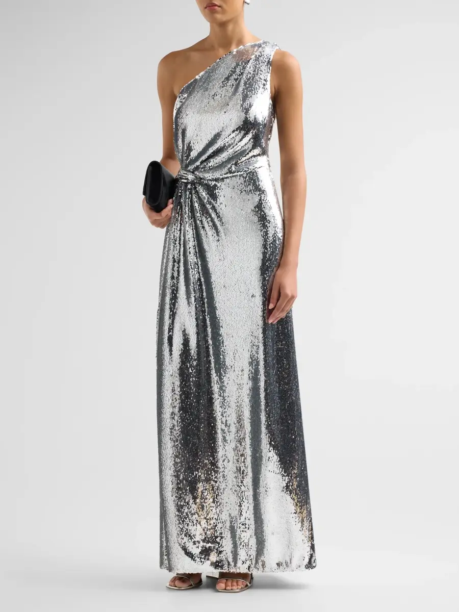 Milly Women's Porsha Sequin Knot One-Shoulder Gown | Thumbnail 4