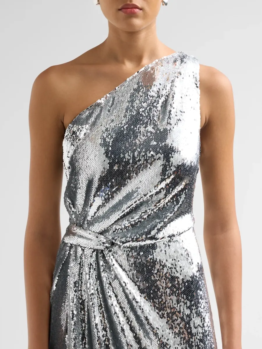 Milly Women's Porsha Sequin Knot One-Shoulder Gown | Thumbnail 5