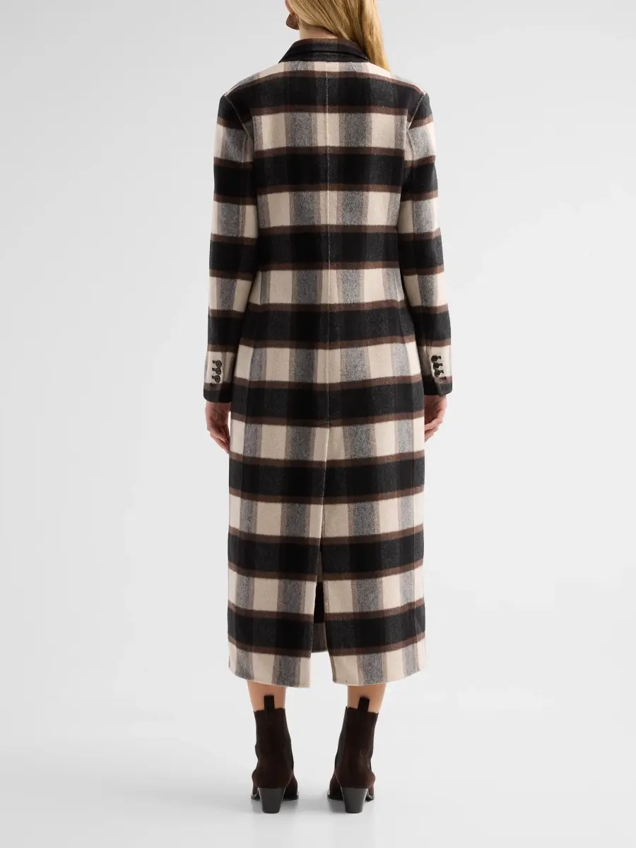 Theory Women's Plaid Virgin Wool-Blend Long Coat | Thumbnail 3