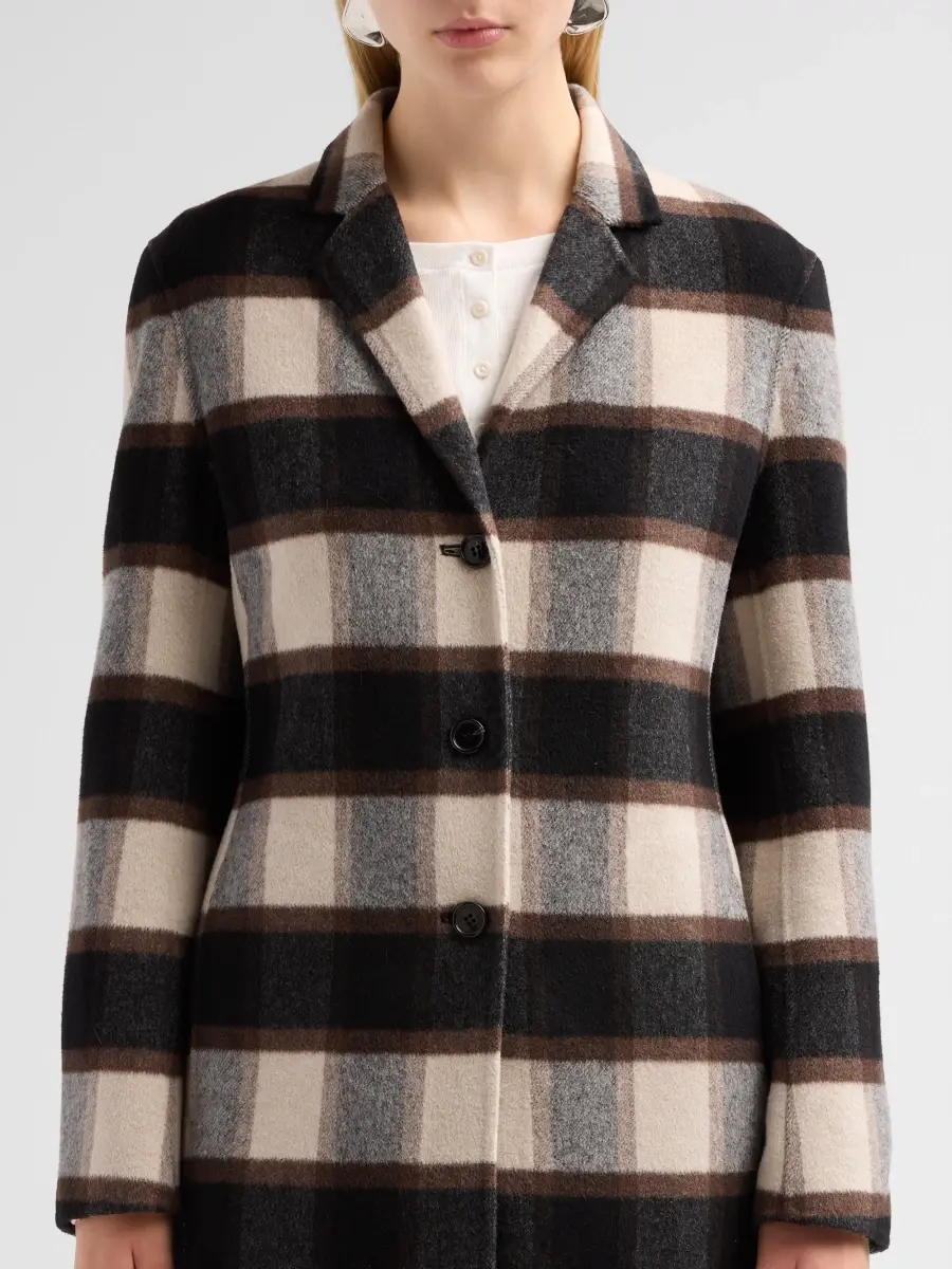 Theory Women's Plaid Virgin Wool-Blend Long Coat | Thumbnail 5