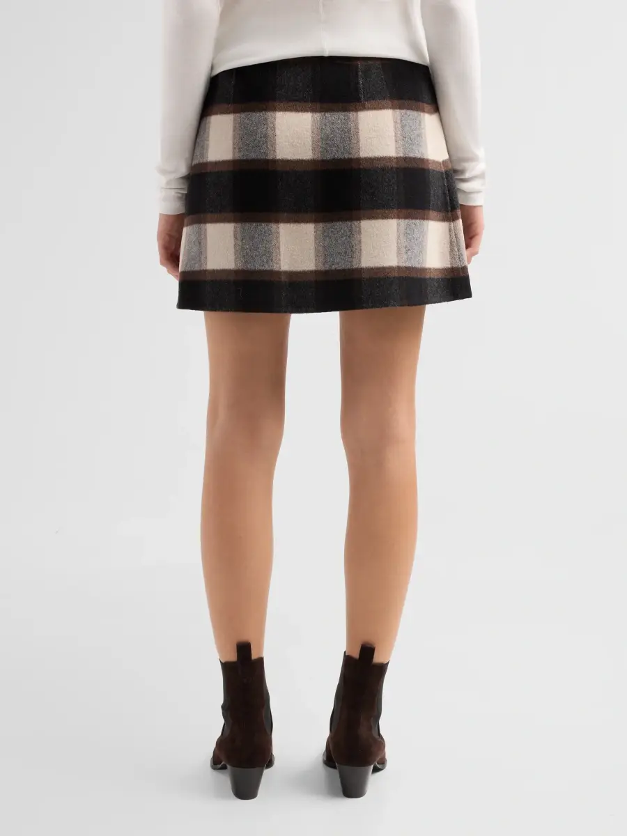 Theory Women's Wool Plaid Mini Skirt | Thumbnail 3