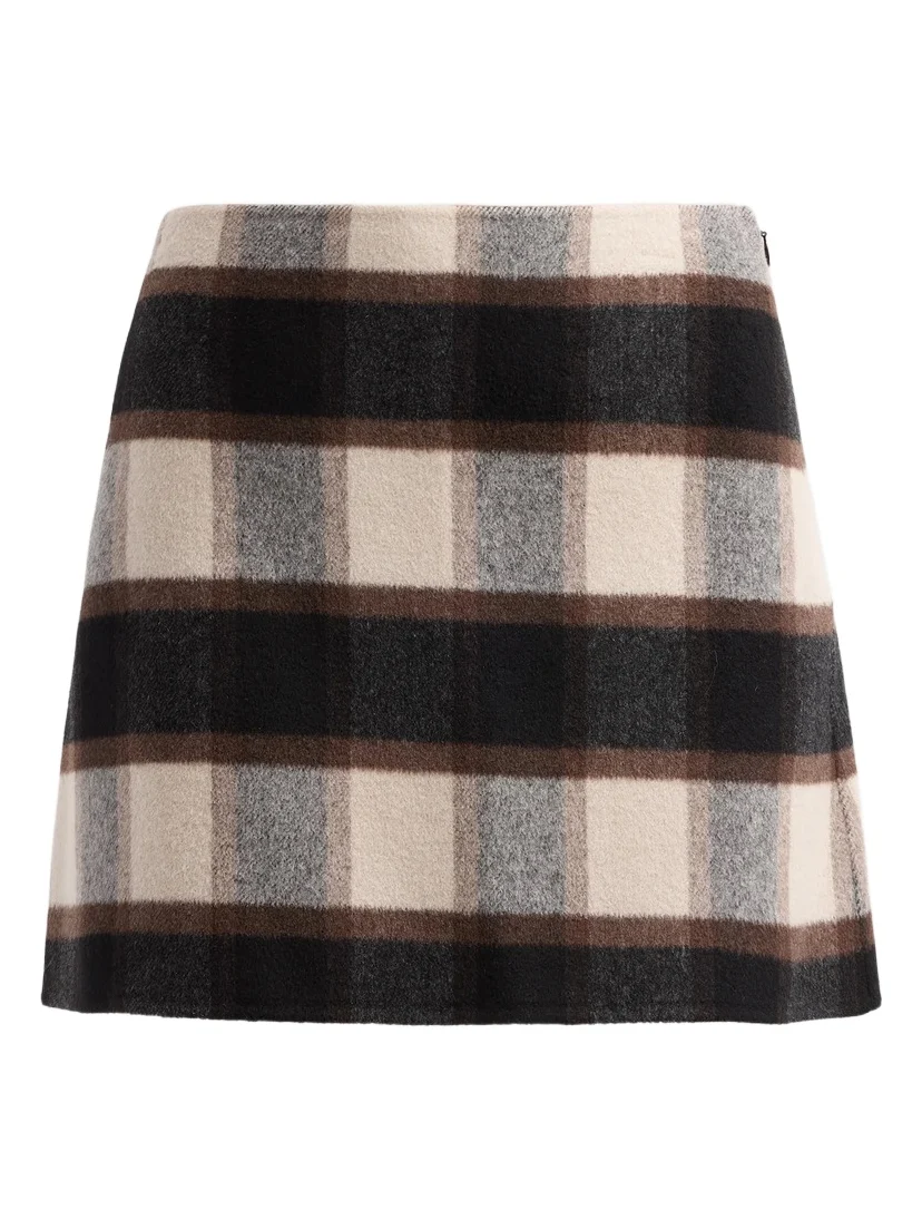 Women's Wool Plaid Mini Skirt Women's Wool Plaid Mini Skirt