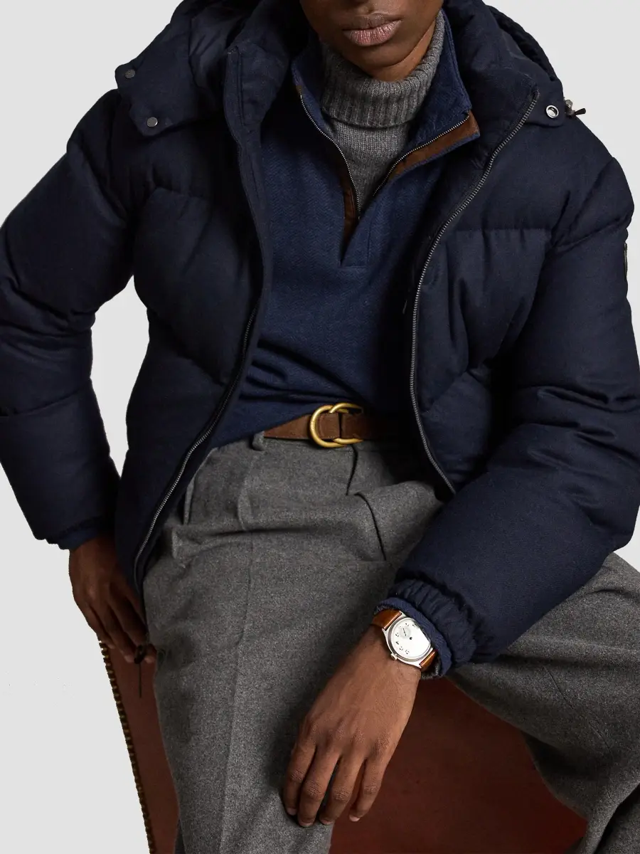 Polo Ralph Lauren Men's Herringbone-Print Jersey Quarter-Zip Sweater | Thumbnail 6