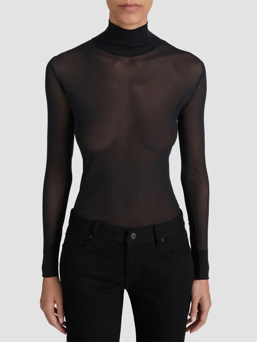 Frame Women's The Sheer Turtleneck Top | Thumbnail 4 Frame Women's The Sheer Turtleneck Top | Thumbnail 4