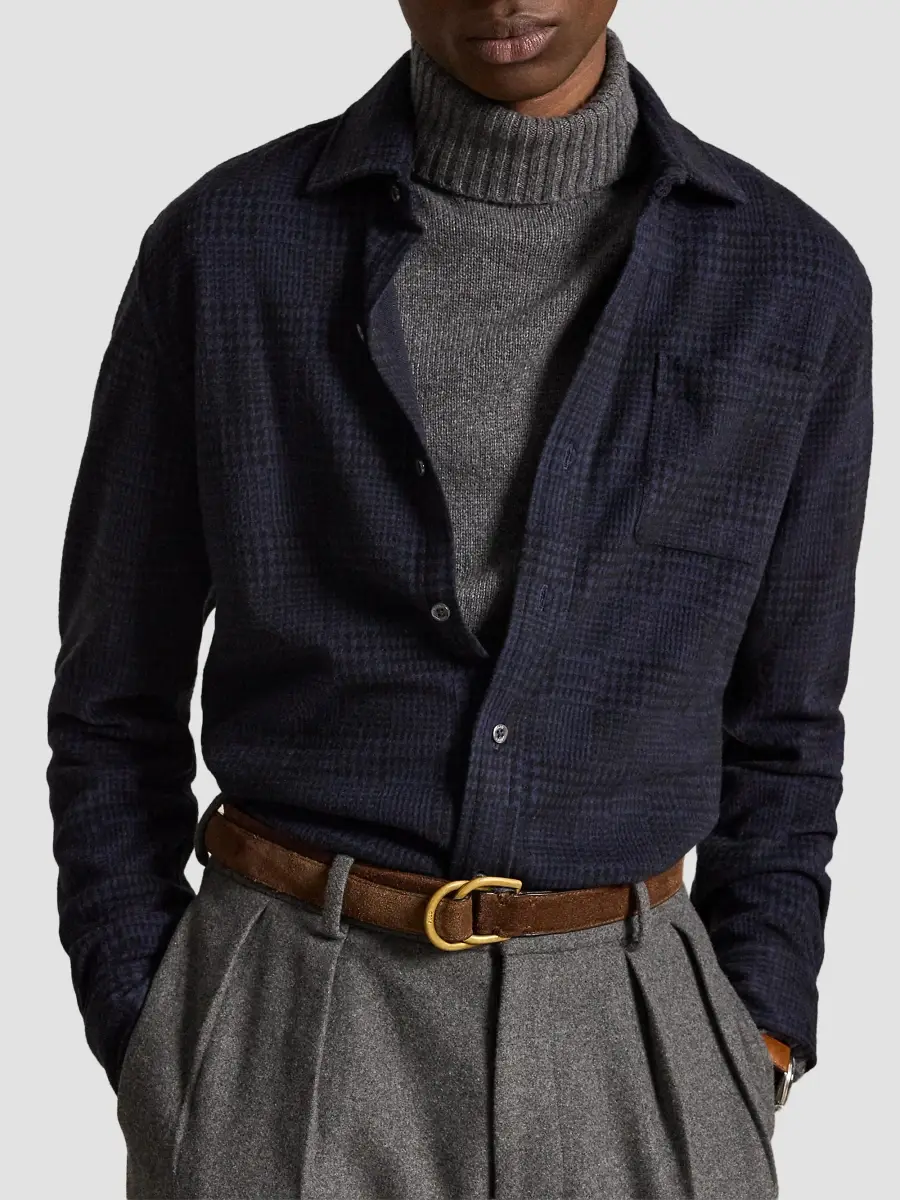Polo Ralph Lauren Men's Glen Plaid Stretch-Knit Flannel Shirt | Thumbnail 4 Polo Ralph Lauren Men's Glen Plaid Stretch-Knit Flannel Shirt | Thumbnail 4