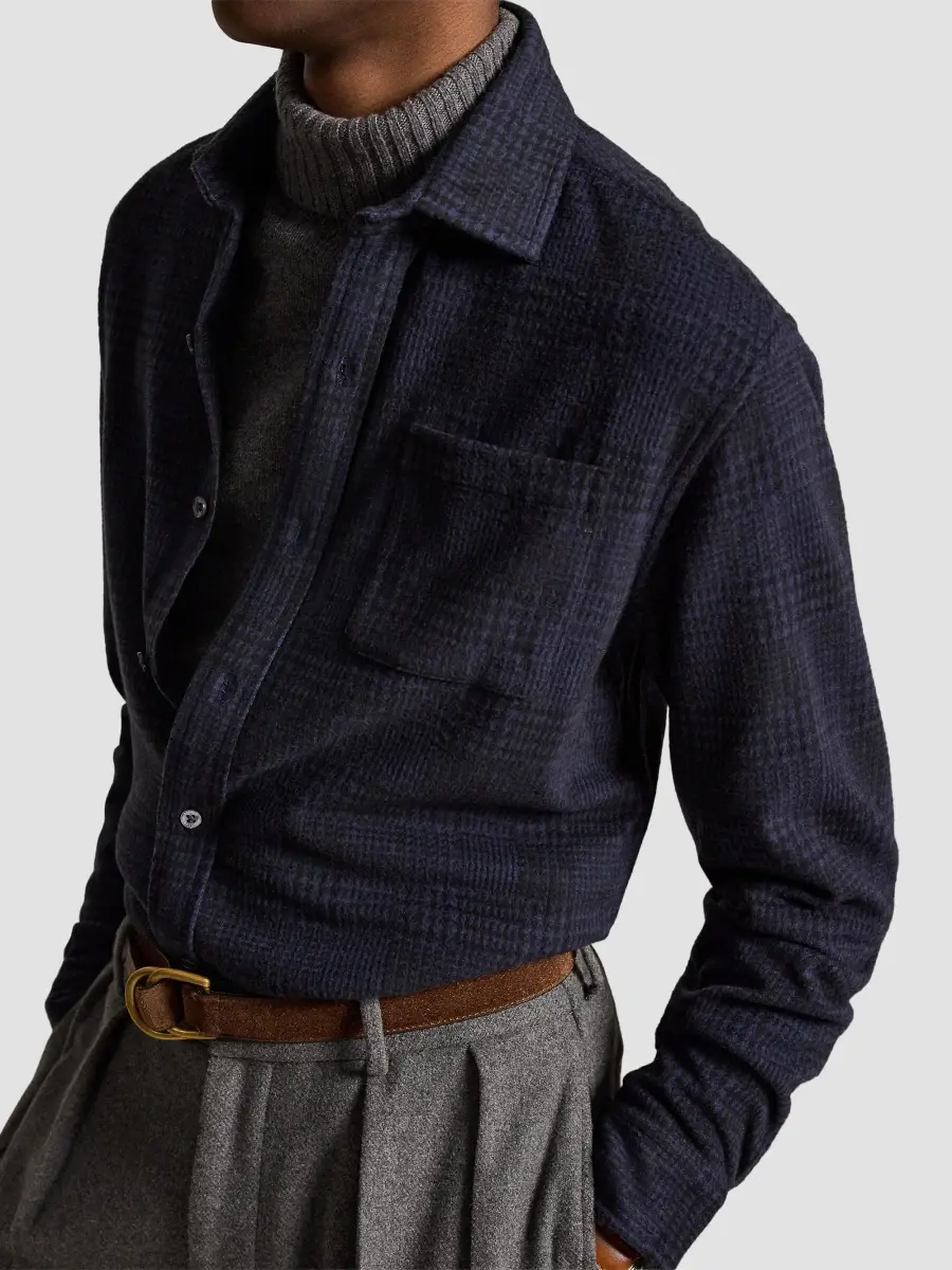 Polo Ralph Lauren Men's Glen Plaid Stretch-Knit Flannel Shirt | Thumbnail 5 Polo Ralph Lauren Men's Glen Plaid Stretch-Knit Flannel Shirt | Thumbnail 5