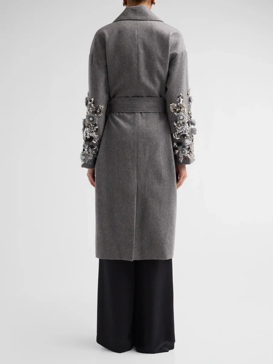 Libertine Women's Frosted Flowers Embellished Wrap Coat | Thumbnail 3 Libertine Women's Frosted Flowers Embellished Wrap Coat | Thumbnail 3
