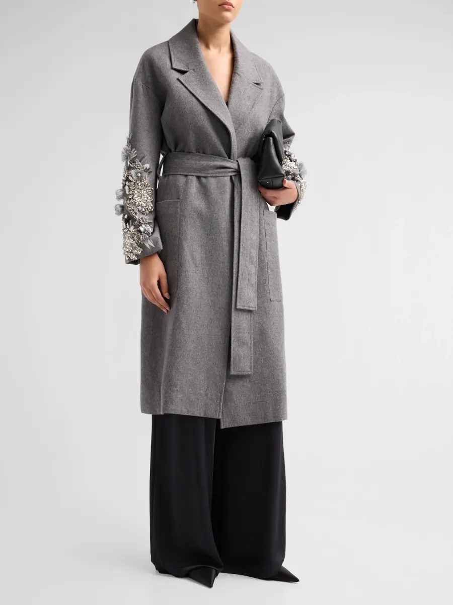Libertine Women's Frosted Flowers Embellished Wrap Coat | Thumbnail 4 Libertine Women's Frosted Flowers Embellished Wrap Coat | Thumbnail 4