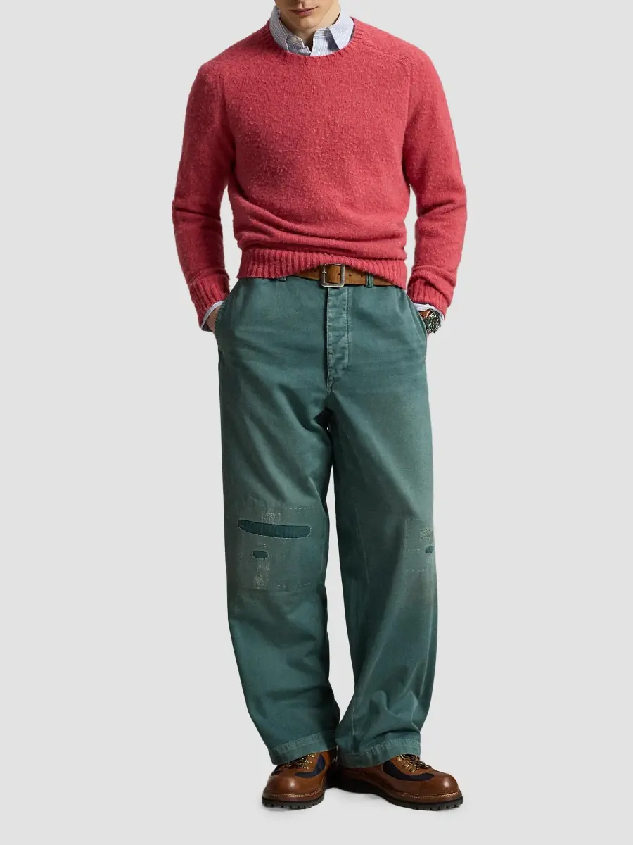 Polo Ralph Lauren Men's Elbow-Patch Wool-Cashmere Crewneck Sweater | Thumbnail 2 Polo Ralph Lauren Men's Elbow-Patch Wool-Cashmere Crewneck Sweater | Thumbnail 2