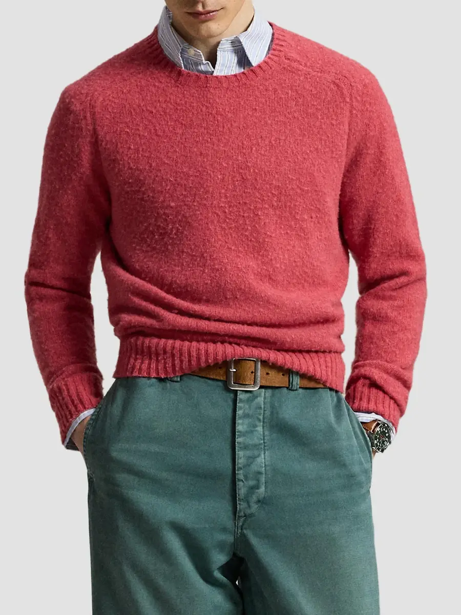 Polo Ralph Lauren Men's Elbow-Patch Wool-Cashmere Crewneck Sweater | Thumbnail 4 Polo Ralph Lauren Men's Elbow-Patch Wool-Cashmere Crewneck Sweater | Thumbnail 4