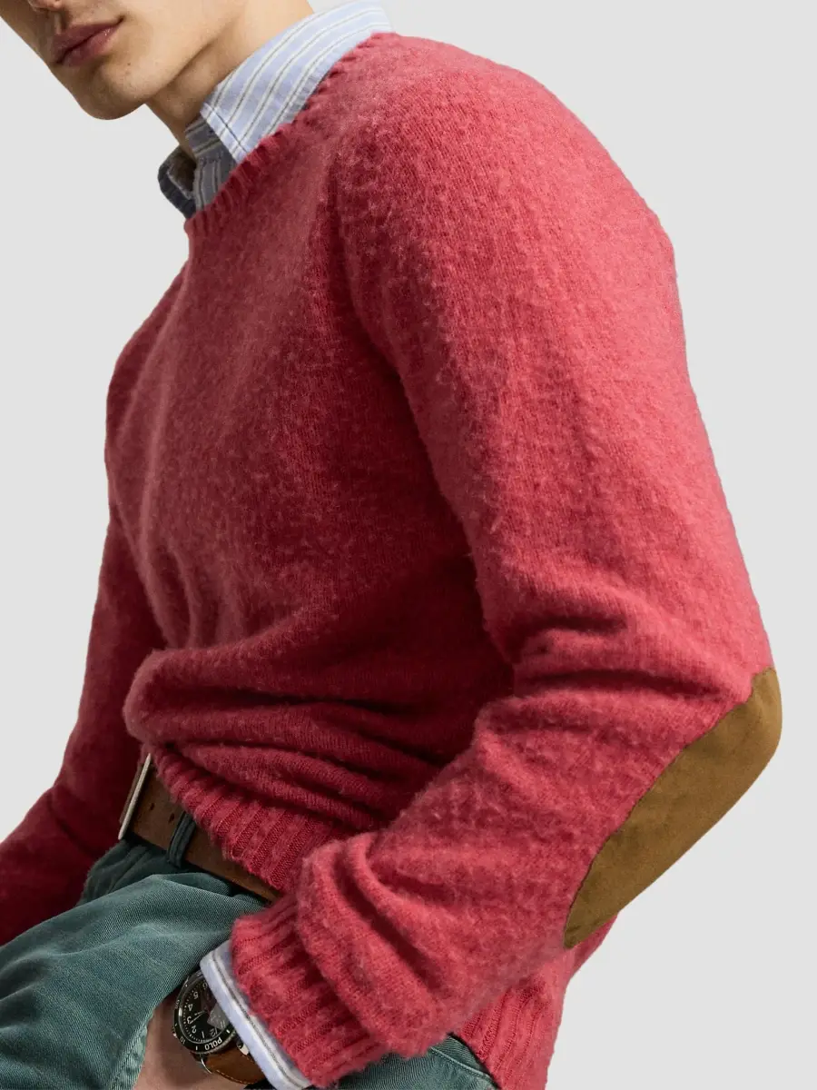Polo Ralph Lauren Men's Elbow-Patch Wool-Cashmere Crewneck Sweater | Thumbnail 7 Polo Ralph Lauren Men's Elbow-Patch Wool-Cashmere Crewneck Sweater | Thumbnail 7