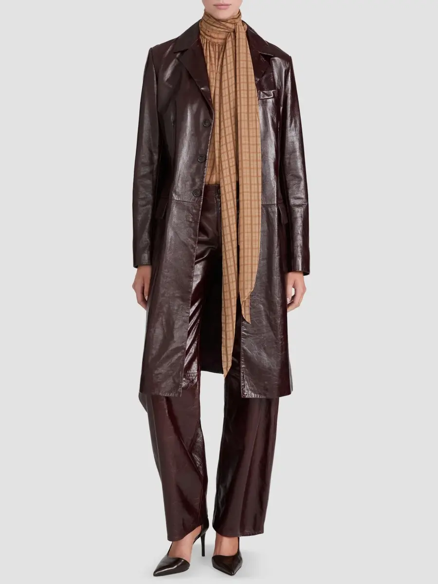 Frame Women's The Veda Leather Trench​ Coat | Thumbnail 2